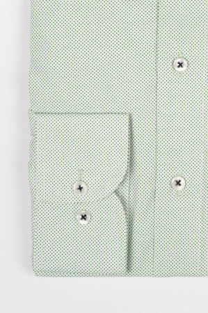 Camasa slim fit alba cu imprimeu verde [2]