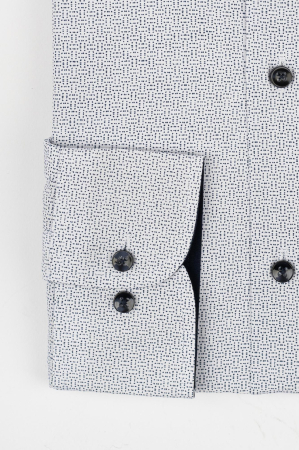 Camasa slim fit alba cu imprimeuri bleumarin si negre [1]