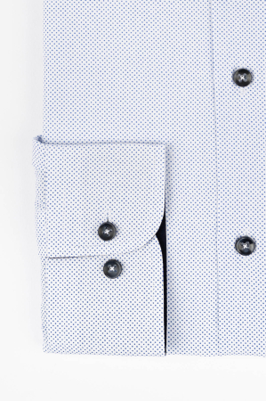 Camasa slim fit alba cu picouri bleu [2]