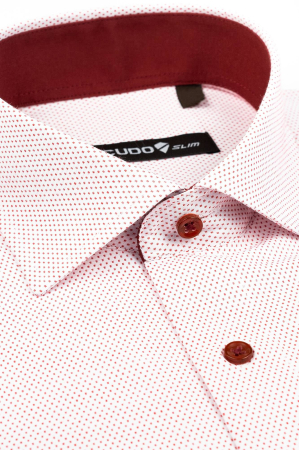 Camasa slim fit alba cu picouri rosii [1]