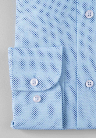 Camasa slim fit bleu cu imprimeuri mici [1]