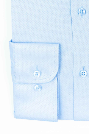 Camasa slim fit bleu cu model in tesatura [1]