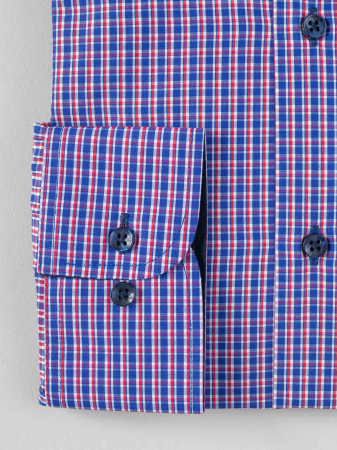 Camasa slim fit cu carouri rosii si albastre [4]