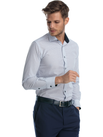 Camasa slim fit cu elemente mov [1]