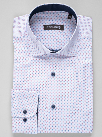 Camasa slim fit cu imprimeuri rosii si albastre [0]