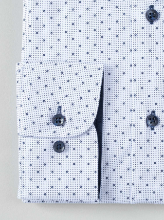 Camasa strech alba cu imprimeu slim fit [2]