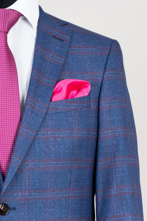 Costum albastru cu carouri rosii  [2]