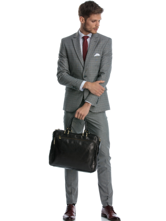 Costum barbati gri slim fit [2]