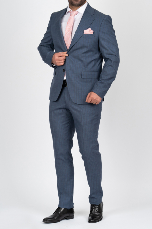 COSTUME BARBATI - Costum barbati albastru-dungi slim fit