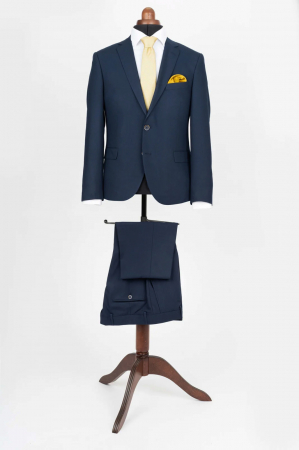 COSTUME SLIM FIT TALIA 2 - Costum barbati slim fit bleumarin-pepit - Talia 2