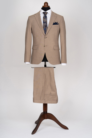 COSTUME SLIM FIT CLASICE - Costum barbati slim fit bej