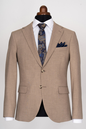 COSTUME SLIM FIT CLASICE - Costum barbati slim fit bej