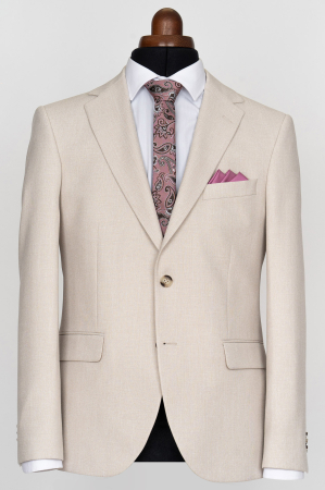 COSTUME SLIM FIT CLASICE - Costum barbati slim fit bej deschis