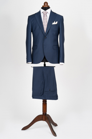 COSTUME BARBATI - Costum barbati slim fit bleumarin 100% lână