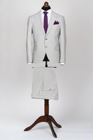 COSTUME SLIM FIT TALIA 2 - Costum barbati slim fit gri-deschis-Talia 2