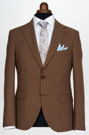 COSTUME SLIM FIT CLASICE - Costum barbati slim fit camel-pepit