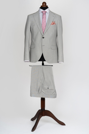 COSTUME SLIM FIT CLASICE - Costum barbati slim fit gri deschis