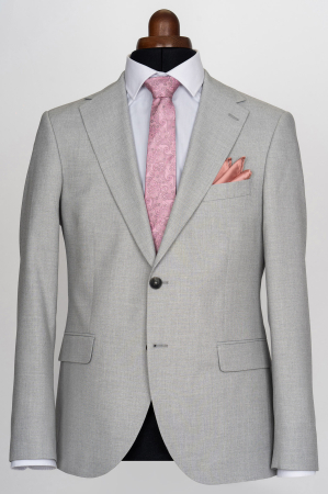 COSTUME SLIM FIT CLASICE - Costum barbati slim fit gri deschis