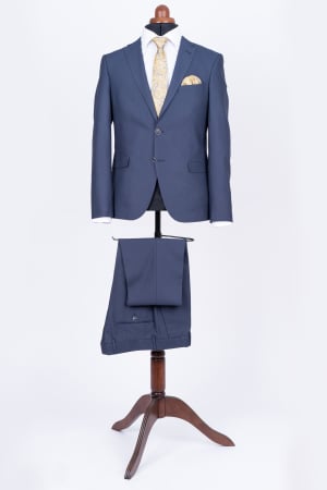 Costum bleumarin pepit slim [0]