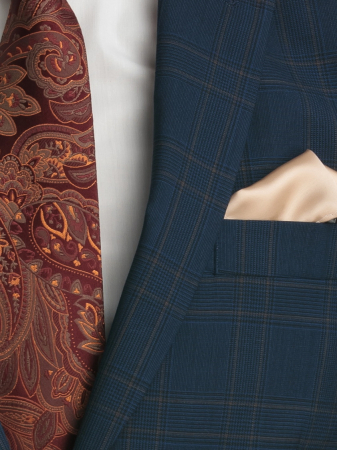 Costum business bleumarin cu carouri maro [3]