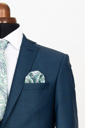 Costum cu vesta slim fit bleumarin-caro [2]
