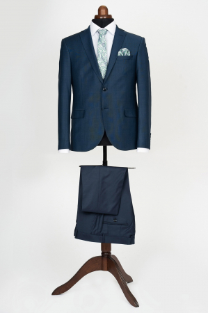 Costum cu vesta slim fit bleumarin-caro [0]