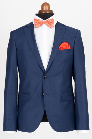 Costum slim albastru 100% lână [2]