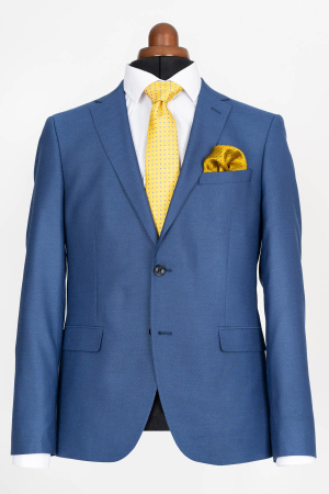 Costum slim albastru-pepit [2]