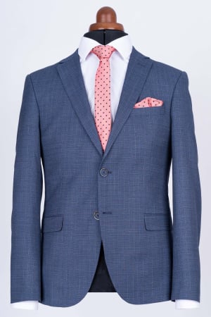 Costum slim bleu-maro pepit [1]