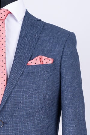 Costum slim bleu-maro pepit [2]