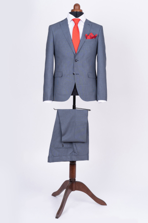 COSTUME SLIM FIT CLASICE - Costum slim bleu pepit