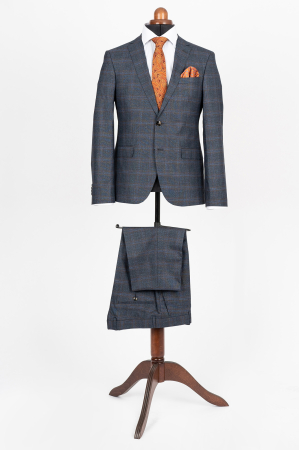 Costum slim bleumarin-maro [0]