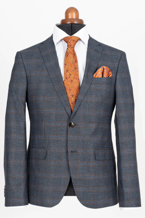 Costum slim bleumarin-maro [1]