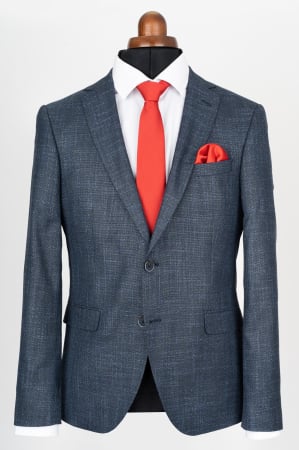 Costum slim bleumarin pepit [2]