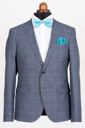 Costum slim gri carouri [2]
