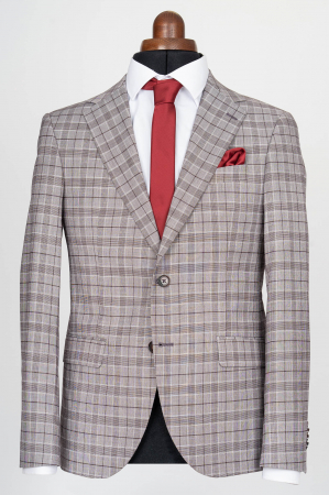 Costum barbati slim fit visiniu-caro
