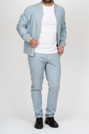 COSTUME SLIM FIT CASUAL - Costum sport - casual slim fit bleu-dungi