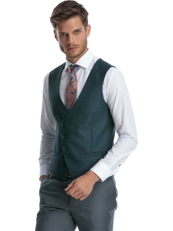 Costum vernil slim fit cu vesta  [2]