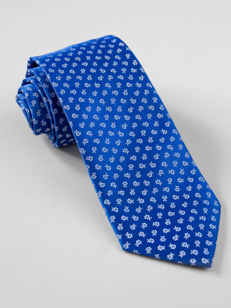 Cravata albastra cu elemente florale [0]