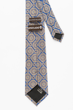 Cravata albastra cu motive geometrice galbene [1]