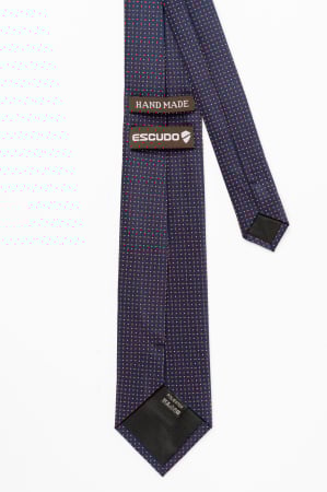 Cravata bleumarin cu motive geometrice rosii [2]