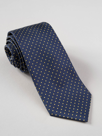 Cravata bleumarin cu picouri galbene [0]