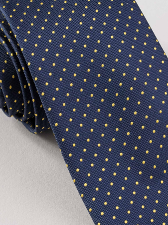 Cravata bleumarin cu picouri galbene [1]
