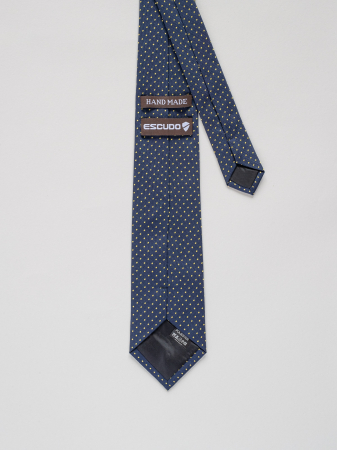 Cravata bleumarin cu picouri galbene [2]