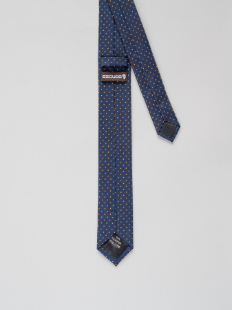 Cravata bleumarin cu picouri galbene ingusta [2]