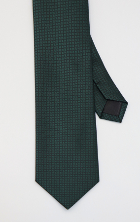 CRAVATE - Cravată verde cu model geometric negru