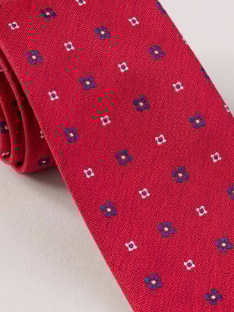 Cravata cu elemente florale rosie [1]