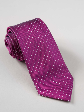 Cravata fucsia cu picouri albe [0]