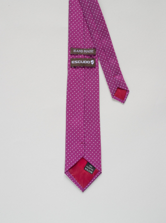 Cravata fucsia cu picouri albe [2]