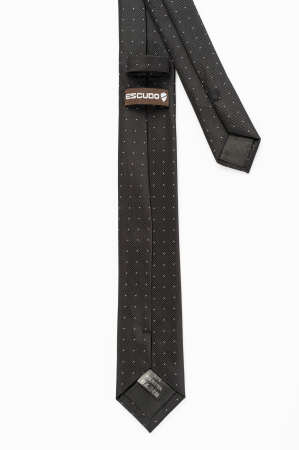 Cravata ingusta neagra cu picouri gri